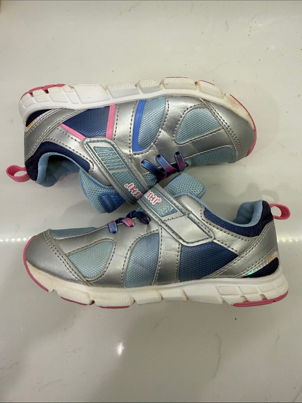 Tsukihoshi Silver Sky Sneakers Girls Size 11 Silver Pink Blue Athletic Shoes - Picture 6 of 12